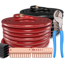 Jeemiter 1/0 Gauge Wire CCA - Primary Automotive Wire,Car Amplifier Power & Ground Cable, Battery Cable with Cutter for Car Audio Speaker,Solar, Auto, RV Trailer & Marine (20ft Each - Red/Black)
