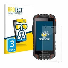 BROTECT Protective Glass for i.safe Mobile IS530.1 (Pack of 3) Protective Film Tempered Glass [Extremely Scratch-Resistant 9H, Anti-Fingerprint, Ultra Transparent]