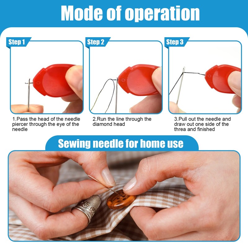 Sewing Needle Threader, 24 Pcs Plastic Wire Hook Sewing Needle