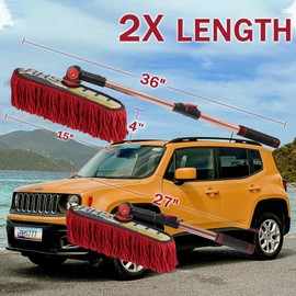 Car Duster Exterior Scratch Free Extendable Handle,Wax Cotton Hair Car Brush Kit for Car,Truck,SUV,RV and Motorcycle,Duster for car Cleaning，No Lint（CA Designer License Plate）