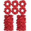 24 PCS Shiny Metallic Hair Scrunchies Bulk, Cheer Scrunchies Hair Accessories Cheerleading Hair Ties Elastics for Women Cheerleading Teams (Red)