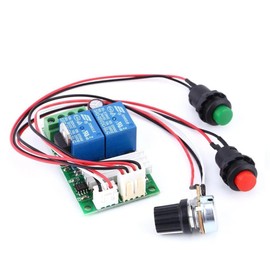 PWM DC Motor Speed Controller 6V 12V 24V with Forward and Reverse Switch, Motor Controller, Push Button Type, Compatible with Electric Linear Actuators