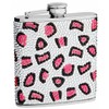 Genuine Rhinestones Hip Flask Holding 6 oz - Leopard Pattern