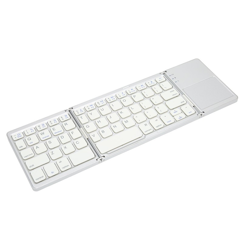 Foldable Bluetooth Keyboard 63 Keys Metal Ultra Thin Mini Folding