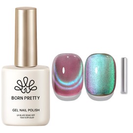 Born Pretty BORN PRETTY Cat Magnetic Eye Gel Nail Polish Rainbow Aurora Cat Magnetic Gel Polish Firefly Blue Purple Cat Magnetic Eye Gel Manicure Nail Art DIY 15ml