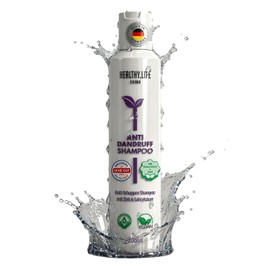 HLV Anti-Dandruff Shampoo with Zinc & Salicylic Acid, Vegan, Skin Irritation, for Itchy Scalp, Irritated Scalp Care, Dandruff Shampoo, Derma, Anti Dandruff, Reduces Sebum Production, 200 ml