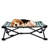Cooling Elevated Dog Bed, Portable Dog Bed (Green+White, Medium)