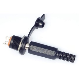 QTEATAK 10Pack 5.5MM x 2.5MM DC Male Power Plug Solder Power Jack Adapter Connector and 10Pack DC Female 3Pin Panel PCB Mount Connector Dustproof Plug with Waterproof Caps