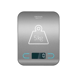 Cecotec CookControl Digital Kitchen Scale, High Precision Stainless Steel Platform, Anti-Fingerprint, Extra Flat Design, LCD Display, Maximum Capacity of 5 kg, Accuracy of 1 g