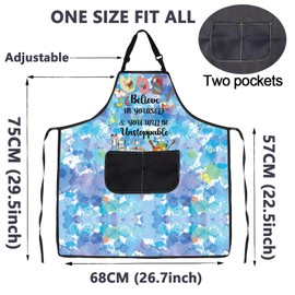 BNQL Painting Artist Apron with Pockets Artist Painter Gifts Art Lover Gift for Art Teacher Apron Painter Apron (believe in yourself APRON)