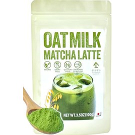 YAMASAN KYOTO UJI Leche De Avena Japonesa Matcha Latte, Uji Matcha Grado Ceremonial Con Leche De Avena Mezcla Instantánea De Latte, Sin Lácteos, 100