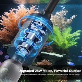 SainSmart XpertMatic Aquarium Gravel Cleaner, 528GPH/28W Powerful Fish Tank Cleaner, Adjustable Water Flow Aquarium Cleaner Kit, Electric Gravel Vacuum for Sand Washing and Water Changing