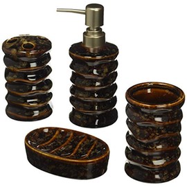 Accent Plus BROWN STONY BATH ACCESSORY SET