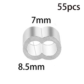 55pcs Wire Rope Clamp, Wire Clamps, 8mm Rope Clamp, Wire Ferrule Kit, Aluminium Press Clamps for Fixed Rope, Outdoor Activities, Entertainment Facilities, Steel Wire Rope, Construction Industry