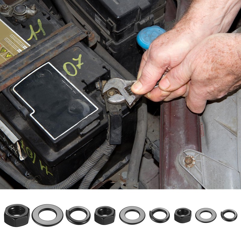 Hex Nuts Assortment Set, Self-Locking Nuts Set, Lock nuts, Carbon