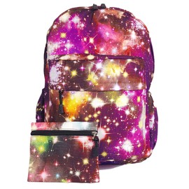 GFM® Galaxy Backpack Rucksack for Casual USe, Holidays, Travel, School etc (EXC)(MNAD-GLX)(GLX-KLJMN-Purple 1)