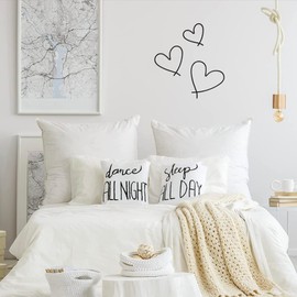 Vellichor Europe Set of 3 Heart-shaped Metal Wall Art Decorations - Black Hanging Ornaments for Decorating Bedroom and Living Room Walls