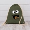 Turnbeutel Rucksack - Keks-Monster - Unisize - Olivgrün - koelner