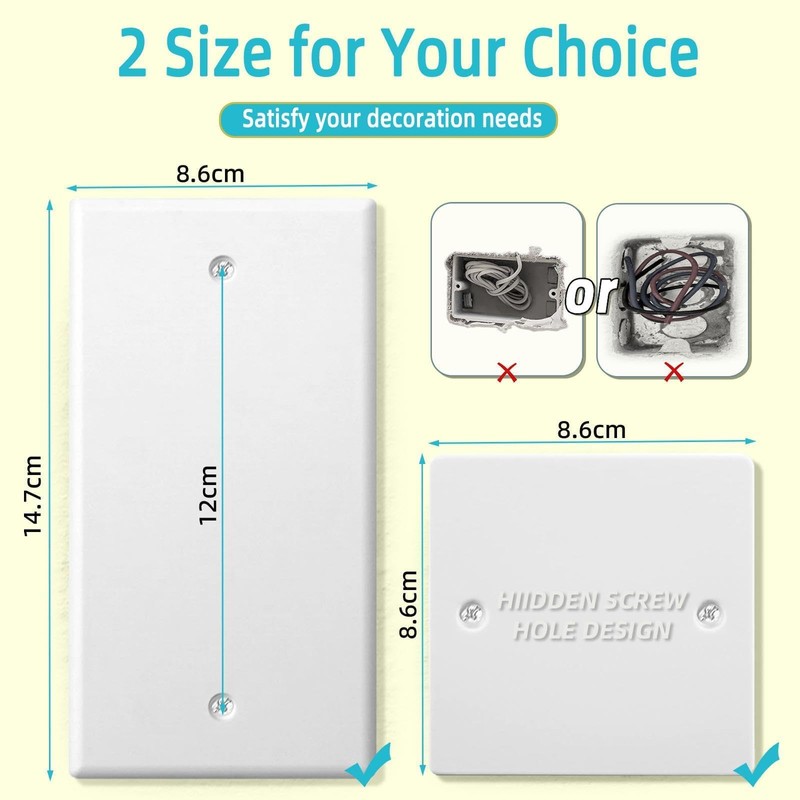 1pcs Double Socket Blanking Plate – 2 Gang Blanking Plate