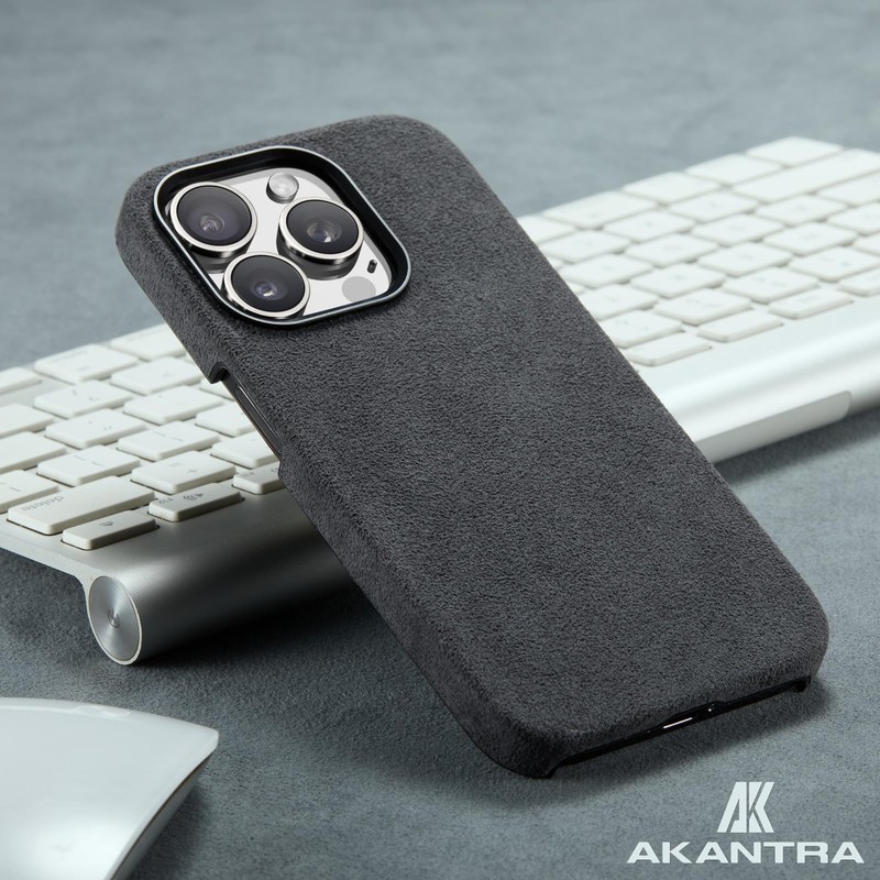 AKANTRA Alcantara Case for Apple iPhone15 Pro Max, Handmade Semi