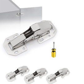 2-Pack Hidden Hinges Soft Close Surface Mount Kitchen Cabinet Hinges, No Pre-drilled for Kitchen Cupboard (4)
