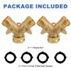 Unbranded Solid Brass Tap Garden Connector Two Way 2 Pack