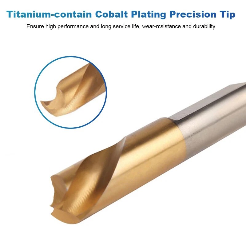 Unbranded 5Pcs Cobalt Spot Weld Drill Bit Set, Titanium Coated
