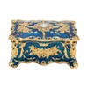 Royalblue Rhinestone Jewelry Box Ring Retro Flower Engraved Earrings Necklace
