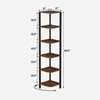 TUTOTAK Corner Shelf with LED Light, 6-Tier Corner Bookshelf for