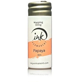 Ink Permanent White Brow Mapping String [100 Ft Bottles - 30 m] Pre-Inked Mapping String for Permanent Makeup and Microblading Supplies | Brow Mapping Kit | Mapping String for Brow Mapping (Papaya)