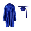 FtyFty Shiny Kindergarten Graduation Cap and Gown Set (27"(3'6"-3'8"), Royal