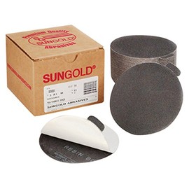 Sungold Abrasives 02023 Glass Sanding PSA Sticky Back Cloth Sanding Discs Silicon Carbide/Cork Assortment 5 each of 220 320 400 600 & Cork (Pack of 25), 5"