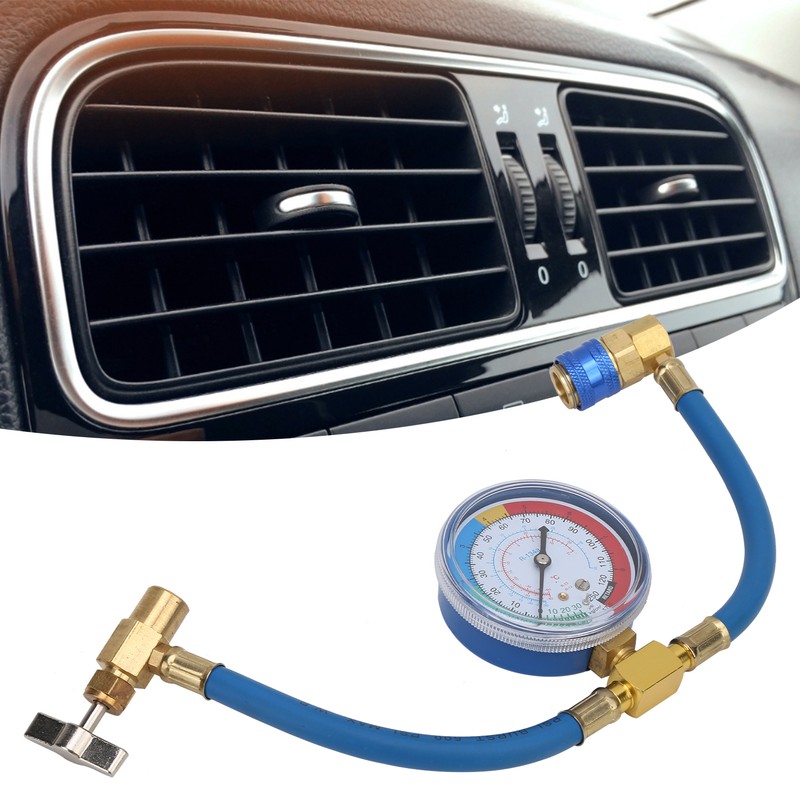 Car R134A Air Conditioning Coolant Hose Pressure Gauge 0‑250psi Fluoridize