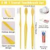 HOFASON Disposable Toothbrushes with Toothpaste Pack of 30, Yellow Hollow