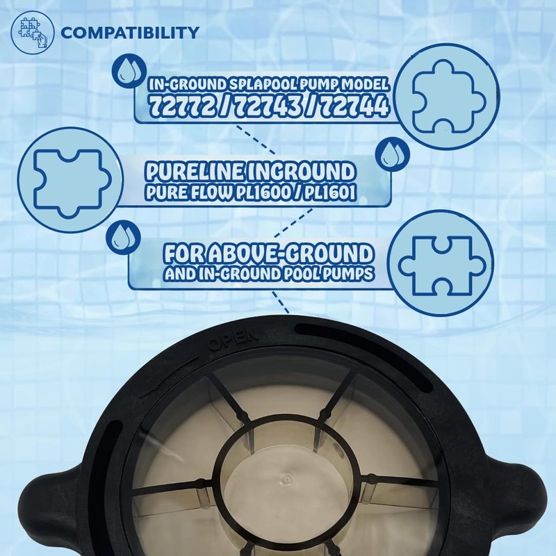 Poolzilla Replacement Pool Pump Basket Cover, Compatible with Splapool Above-Ground