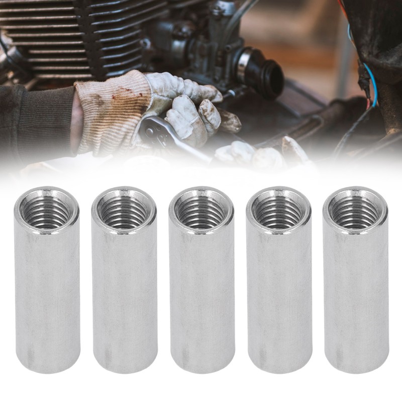 5PCS M12 Cylindrical Coupling Nuts 304 Stainless Steel Female Thread