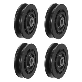 PATIKIL Universal Bearing Pulley Wheel 115mm/4.5", 4 Pcs Nylon Bearing Pulley Wheel Lifting Bearing Wheel Replace for Gym Equipment Part Cable Machine