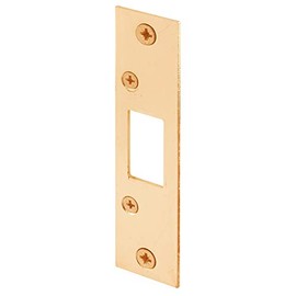 Prime-Line E 2432 Deadbolt Strike, 4-7/8 In., Brass Plated (Single Pack)