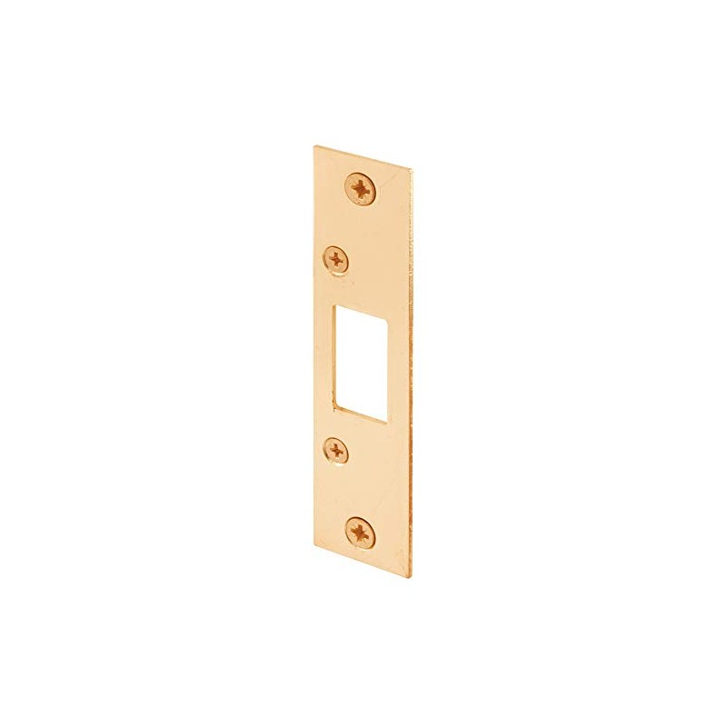 Prime-Line E 2432 Deadbolt Strike, 4-7/8 In., Brass Plated (Single