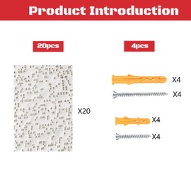 Drywall Anchor Repair Kit,Loose Wall Anchor Fix Patches,Ideal for Drywall and Masonry,Only Wet Can Fix Wall Hole Fast,20 Patches with Anchors and Screws Included.