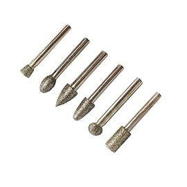 1/4" Shank Coarse Diamond Burr Set 60 Grit Grinding Bits for Stone Engraving, Enlarging Holes in Granite/Ceramic, DIY Grinding