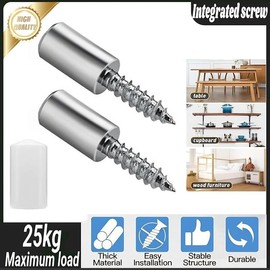 Self-Tapping Screws Cabinet Laminate Support, Shelf Pin with Non-Slip Sleeve, Shelf Holder Steel Pin Peg Self Drilling Screws, Self-Tapping Integrated Screw for Glass Furniture Cabinet Support Self-Tapping Cabinet - Quantity: 40 PCS
