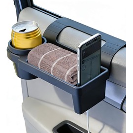 Porta Vasos Automovil Ventana, 3 en 1 Portavasos para Auto, Portavasos para Coche con Ranura para Móvil Carga y Bandeja, Accesorios para Auto Compatibles con Sedanes, SUVs, MPV y Más (1)