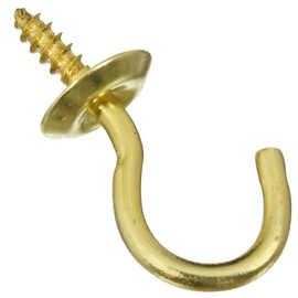 National Hardware N119-644 V2021 Cup Hooks in Solid Brass, 5 pack