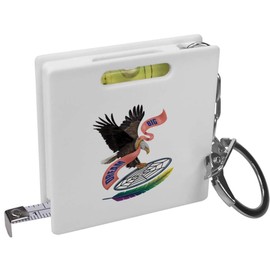 Azeeda 'Big Dreams, Eagle’s Flight' Keyring Tape Measure/Spirit Level Tool (KM00040558)