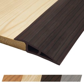 1/2" to 3/5" Height Threshold Ramp - Rubber Threshold, Floor Transition Strip, Door Strip, Wheelchair Ramp, Carpet to Tile Strip (Ebony Walnut, 80 inches)