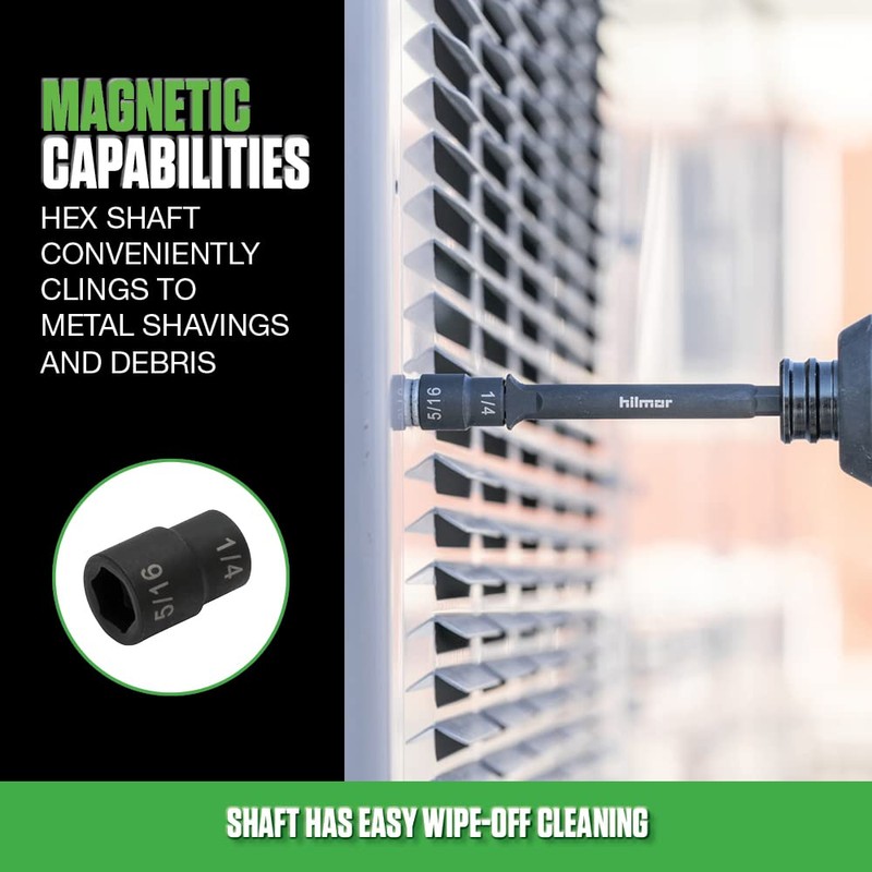 hilmor 4" 1/4 & 5/16 Reversible Magnetic Nut Driver, 3-Pack