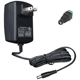 UL Listed 12V 2A 10ft AC Adapter, Regulated 12 Volts 2000mA Power Supply Cord with Switching Adapter DC Barrel for LED Strip Light, CCTV Camera, BT Speaker, GPS, Webcam, Router, DC 12V Transformer