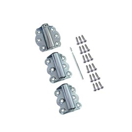 QCAA Door Spring Hinges, 2-3/4", Set of 2 Self Closing and 1 Adjustable Self Closing Hinge, Zinc Plated, 1 Set, Made in Taiwan