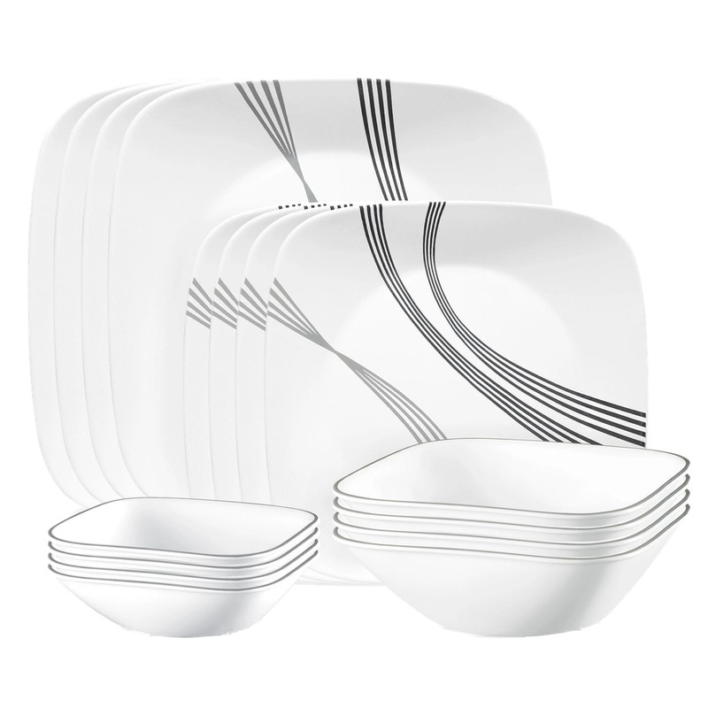Corelle Urban Arc 16pc, Service for 4, Dinnerware Set, 8